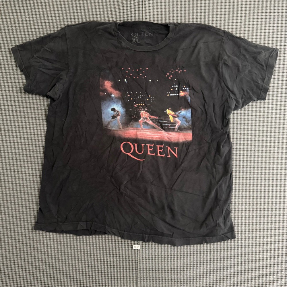 Queen Band Graphic T-Shirt Mens XL Black Rock Concert Short Sleeve Tee